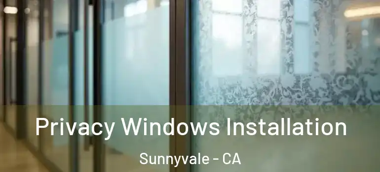  Privacy Windows Installation Sunnyvale - CA
